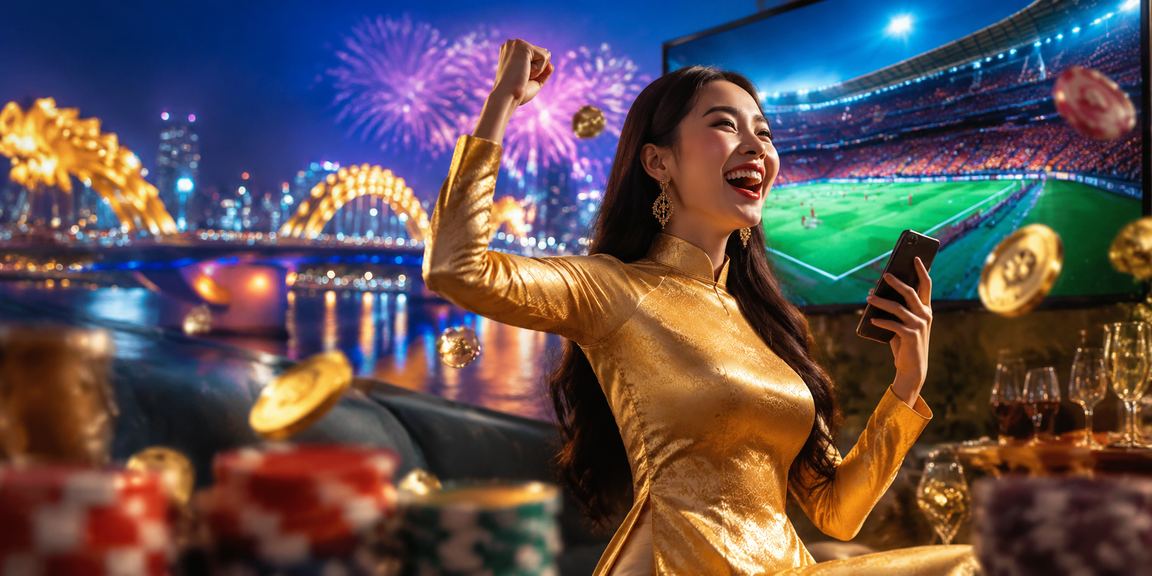 Không gian giải trí casino tại Đà Nẵng với trang phục áo dài truyền thống Việt Nam